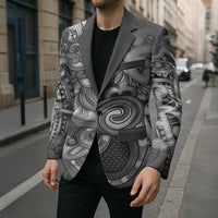 Aotearoa Maori Hei Tiki Blazer Kiwikiwi Kowhaiwhai Puhoro Motif LT9 - Polynesian Pride