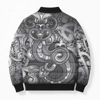 Aotearoa Maori Hei Tiki Bomber Puffer Jacket Kiwikiwi Kowhaiwhai Puhoro Motif LT9 - Polynesian Pride