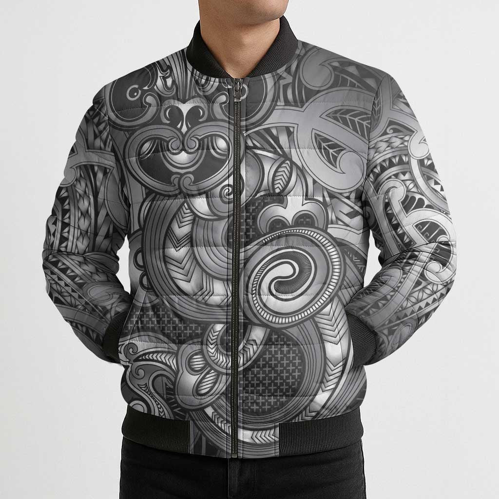 Aotearoa Maori Hei Tiki Bomber Puffer Jacket Kiwikiwi Kowhaiwhai Puhoro Motif LT9 - Polynesian Pride