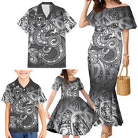 Aotearoa Maori Hei Tiki Family Matching Mermaid Dress and Hawaiian Shirt Kiwikiwi Kowhaiwhai Puhoro Motif