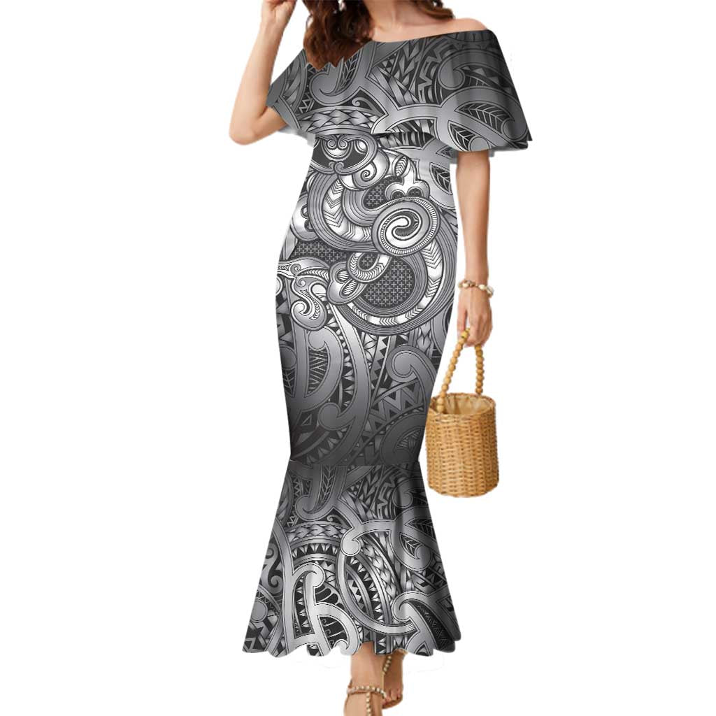 Aotearoa Maori Hei Tiki Family Matching Mermaid Dress and Hawaiian Shirt Kiwikiwi Kowhaiwhai Puhoro Motif
