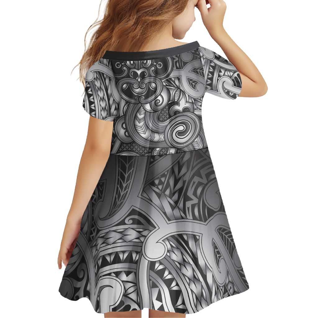 Aotearoa Maori Hei Tiki Family Matching Off The Shoulder Long Sleeve Dress and Hawaiian Shirt Kiwikiwi Kowhaiwhai Puhoro Motif