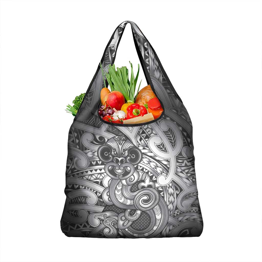 Aotearoa Maori Hei Tiki Grocery Bag Kiwikiwi Kowhaiwhai Puhoro Motif