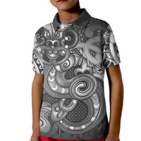 Aotearoa Maori Hei Tiki Kid Polo Shirt Kiwikiwi Kowhaiwhai Puhoro Motif