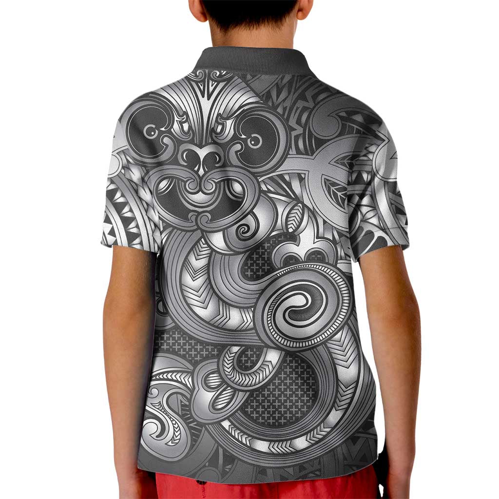 Aotearoa Maori Hei Tiki Kid Polo Shirt Kiwikiwi Kowhaiwhai Puhoro Motif