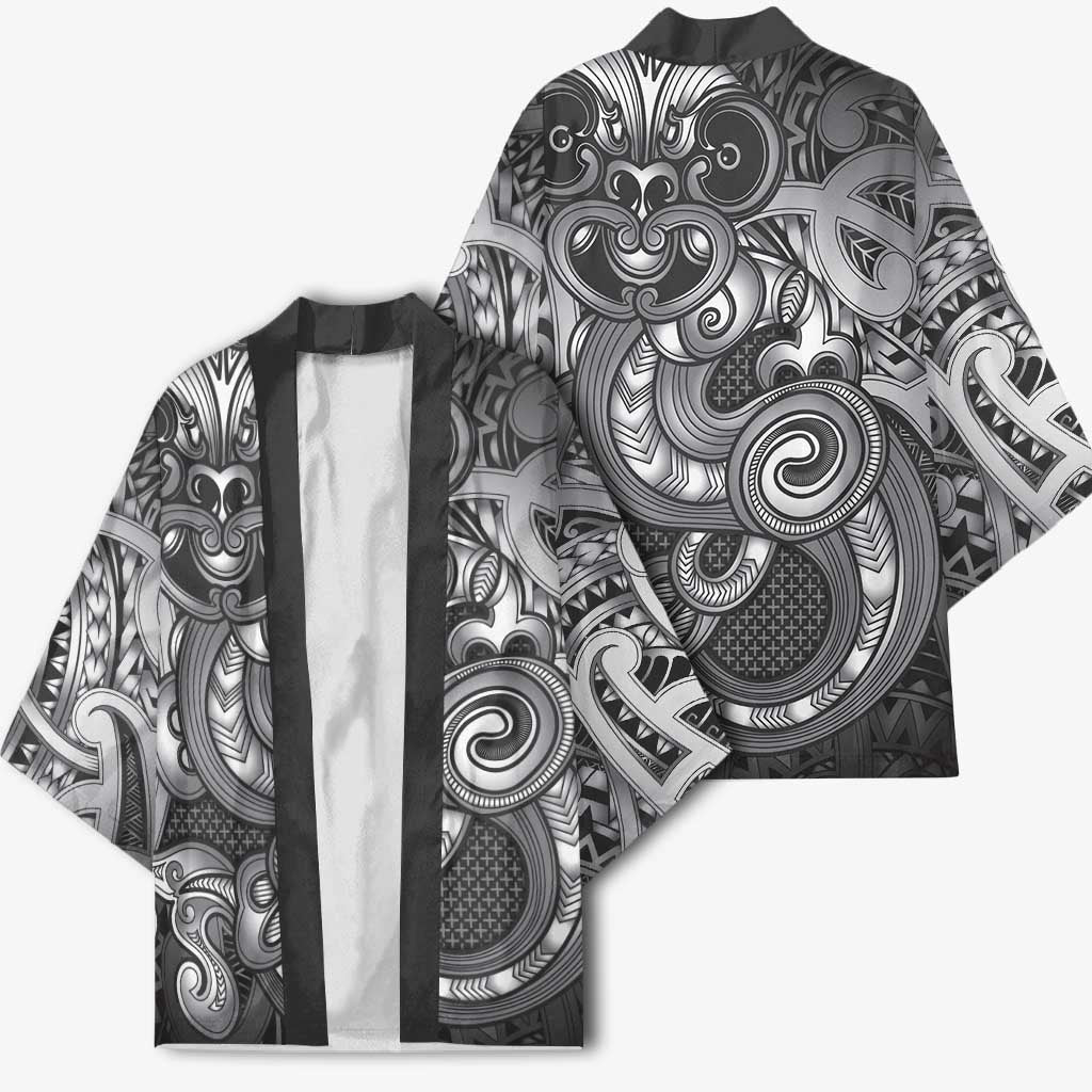 Aotearoa Maori Hei Tiki Kimono Kiwikiwi Kowhaiwhai Puhoro Motif LT9 - Polynesian Pride