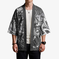 Aotearoa Maori Hei Tiki Kimono Kiwikiwi Kowhaiwhai Puhoro Motif LT9 - Polynesian Pride