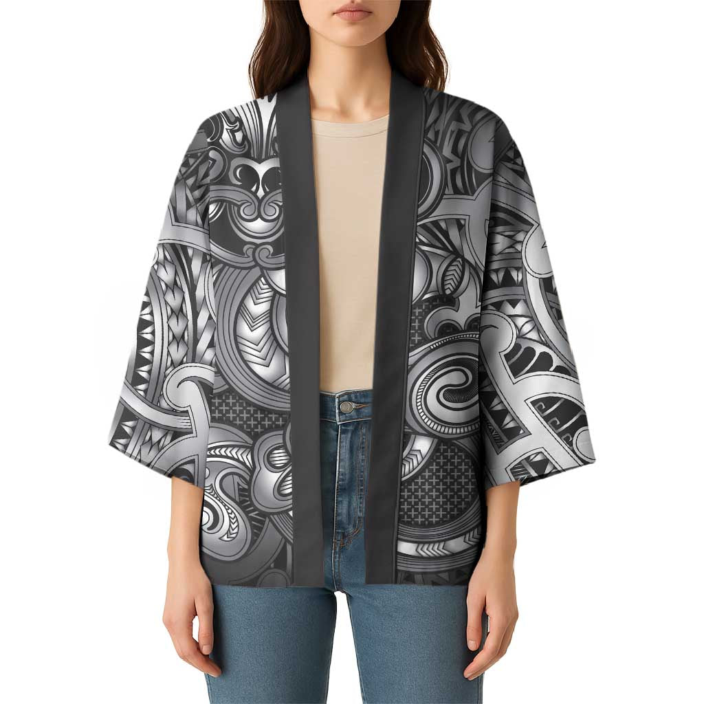 Aotearoa Maori Hei Tiki Kimono Kiwikiwi Kowhaiwhai Puhoro Motif LT9 - Polynesian Pride