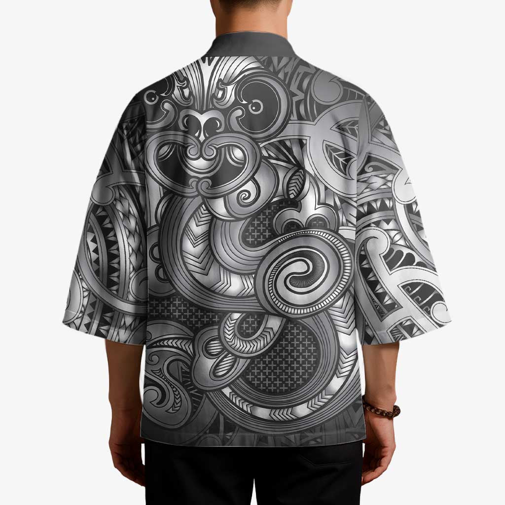 Aotearoa Maori Hei Tiki Kimono Kiwikiwi Kowhaiwhai Puhoro Motif LT9 - Polynesian Pride