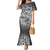 Aotearoa Maori Hei Tiki Mermaid Dress Kiwikiwi Kowhaiwhai Puhoro Motif