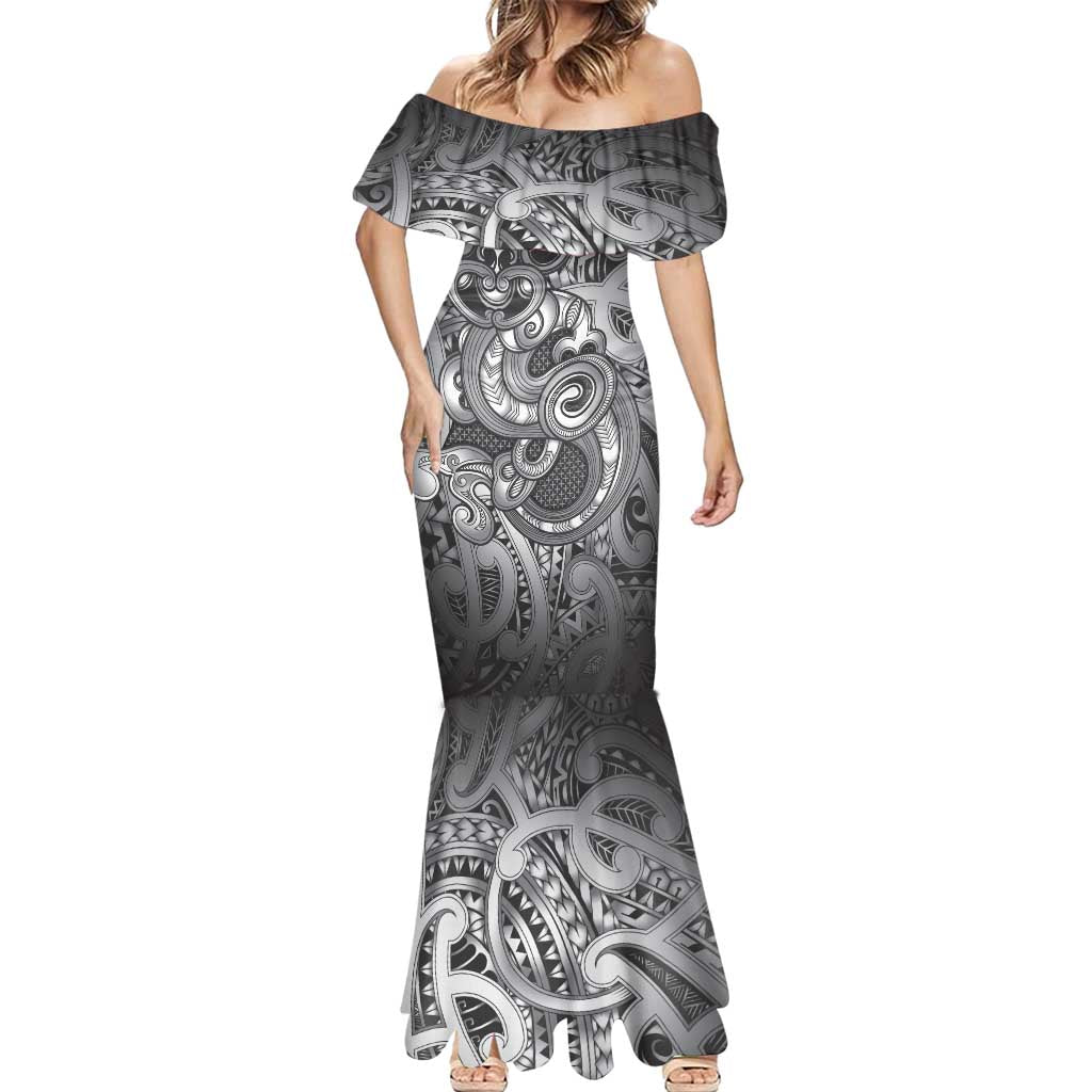 Aotearoa Maori Hei Tiki Mermaid Dress Kiwikiwi Kowhaiwhai Puhoro Motif
