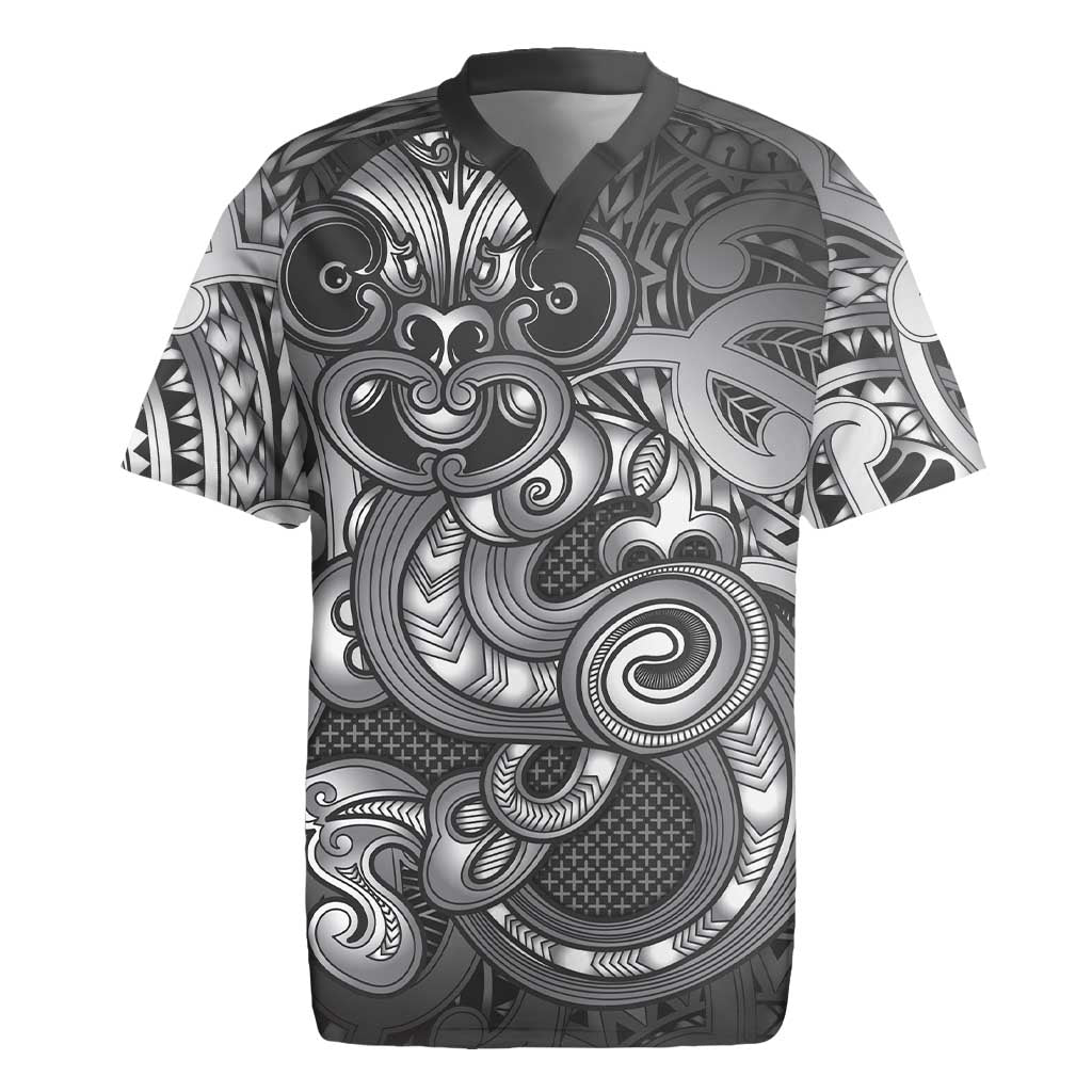 Aotearoa Maori Hei Tiki Rugby Jersey Kiwikiwi Kowhaiwhai Puhoro Motif