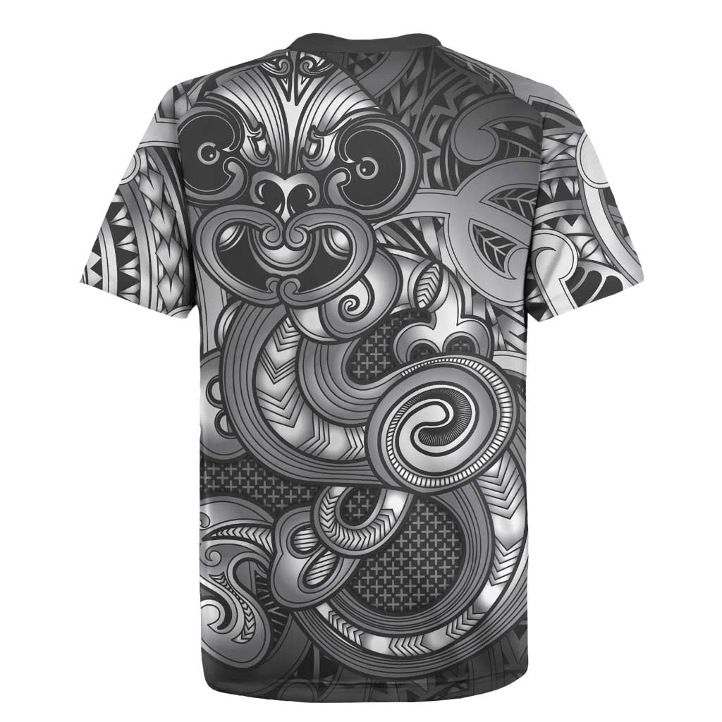 Aotearoa Maori Hei Tiki Rugby Jersey Kiwikiwi Kowhaiwhai Puhoro Motif