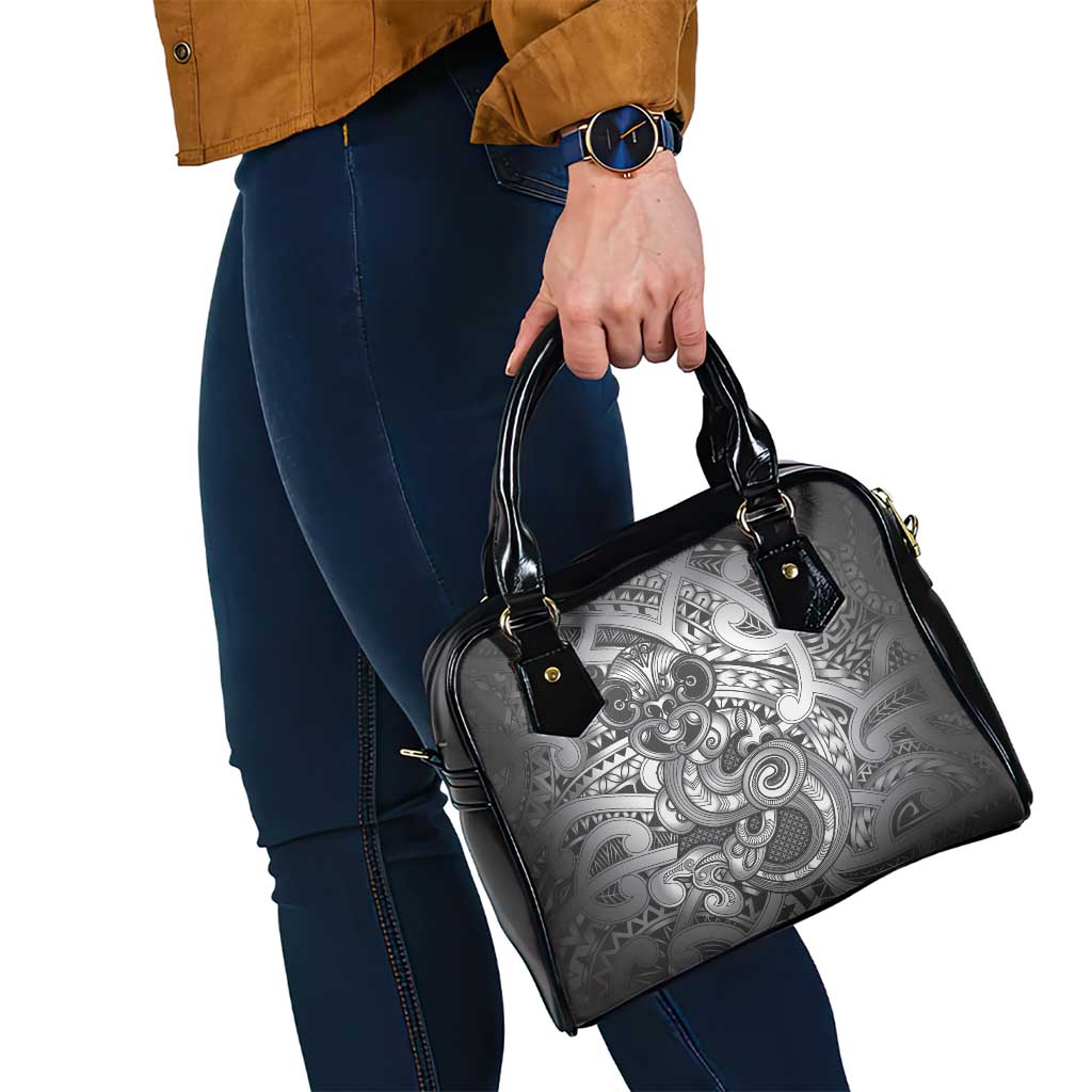 Aotearoa Maori Hei Tiki Shoulder Handbag Kiwikiwi Kowhaiwhai Puhoro Motif LT9 - Polynesian Pride