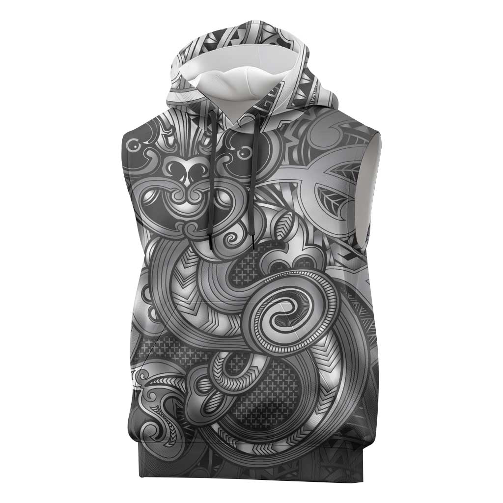 Aotearoa Maori Hei Tiki Sleeveless Hoodie Kiwikiwi Kowhaiwhai Puhoro Motif