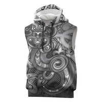 Aotearoa Maori Hei Tiki Sleeveless Hoodie Kiwikiwi Kowhaiwhai Puhoro Motif