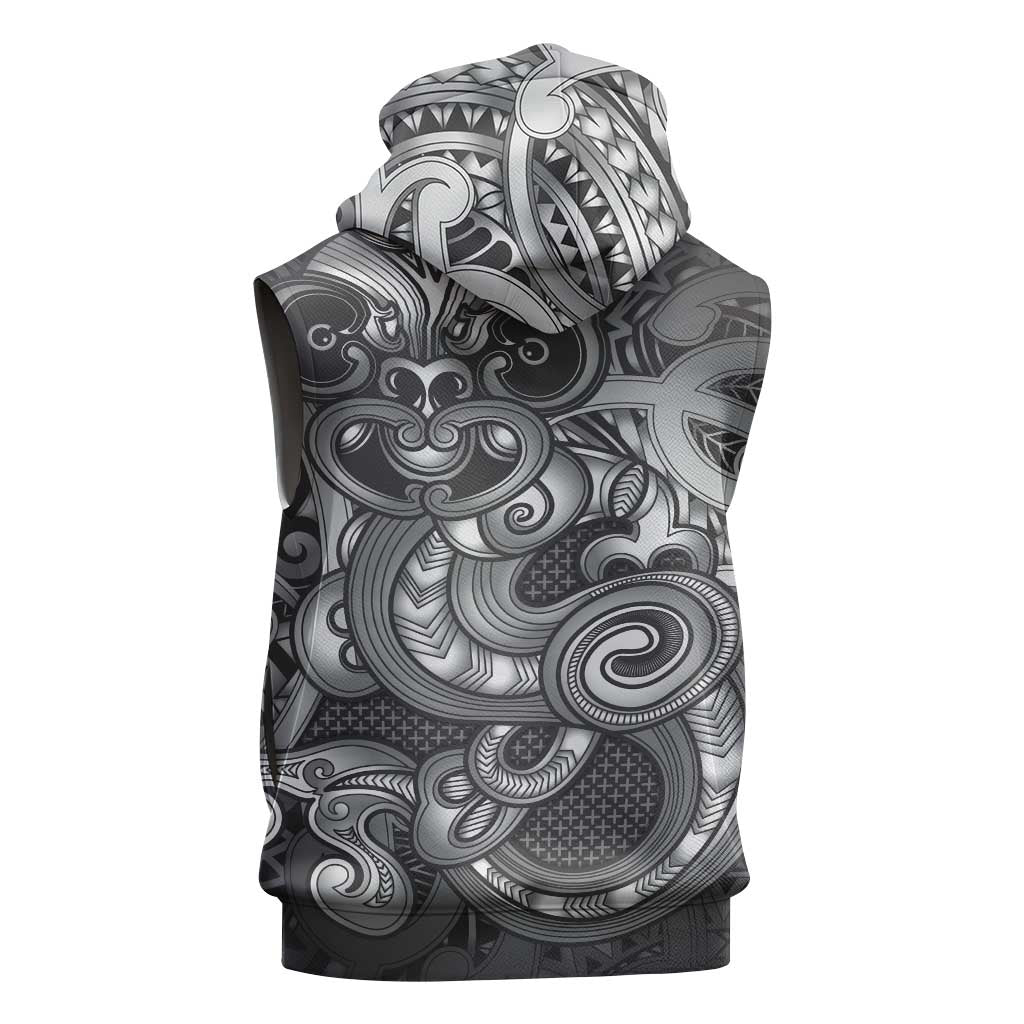 Aotearoa Maori Hei Tiki Sleeveless Hoodie Kiwikiwi Kowhaiwhai Puhoro Motif