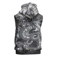 Aotearoa Maori Hei Tiki Sleeveless Hoodie Kiwikiwi Kowhaiwhai Puhoro Motif