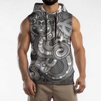 Aotearoa Maori Hei Tiki Sleeveless Hoodie Kiwikiwi Kowhaiwhai Puhoro Motif