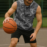 Aotearoa Maori Hei Tiki Sleeveless Hoodie Kiwikiwi Kowhaiwhai Puhoro Motif