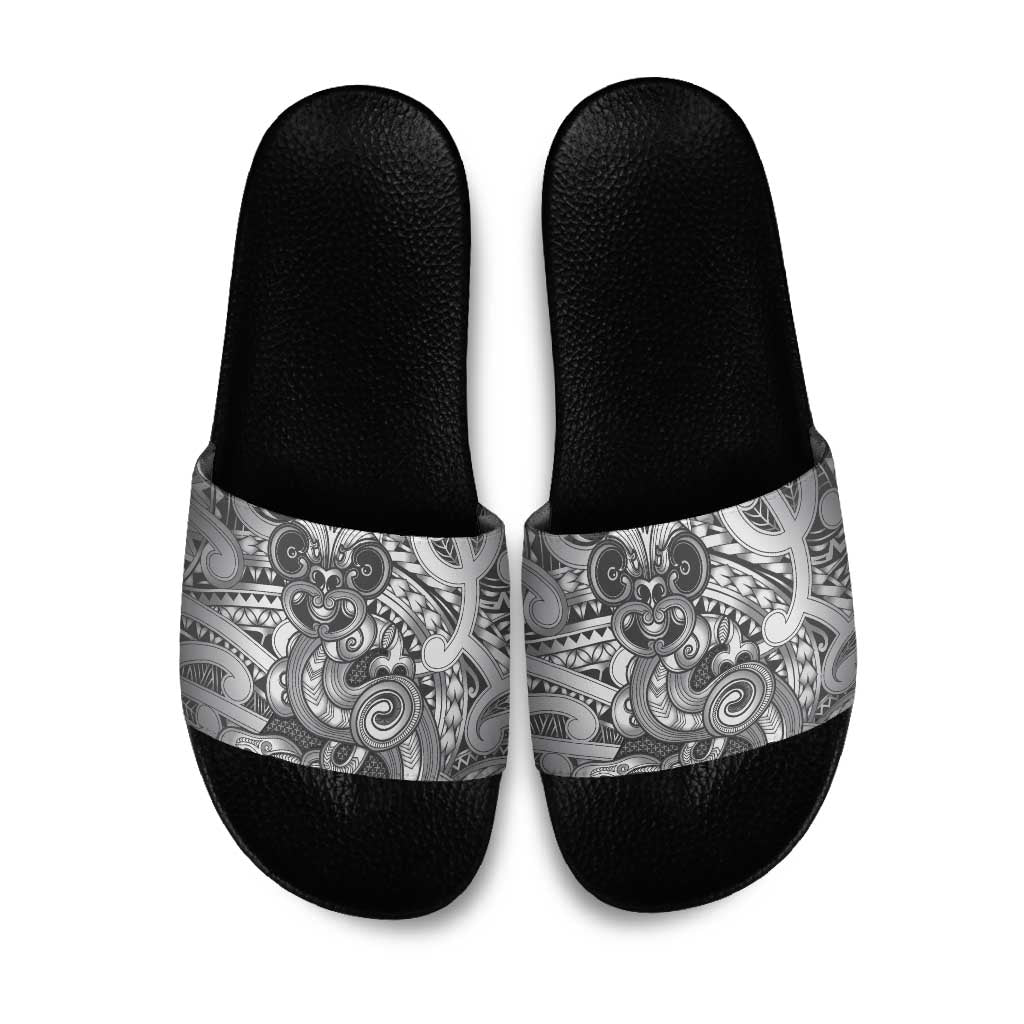 Aotearoa Maori Hei Tiki Slide Sandals Kiwikiwi Kowhaiwhai Puhoro Motif