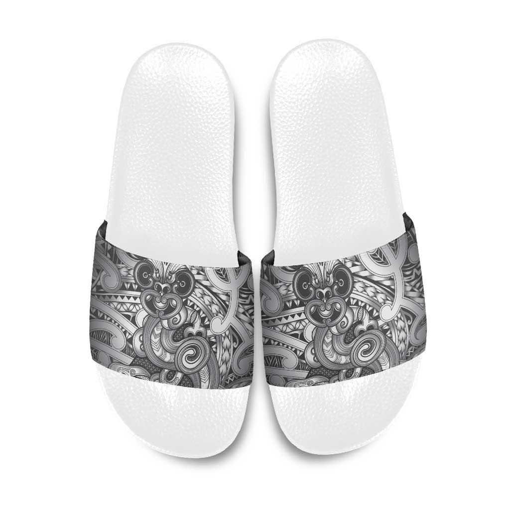 Aotearoa Maori Hei Tiki Slide Sandals Kiwikiwi Kowhaiwhai Puhoro Motif