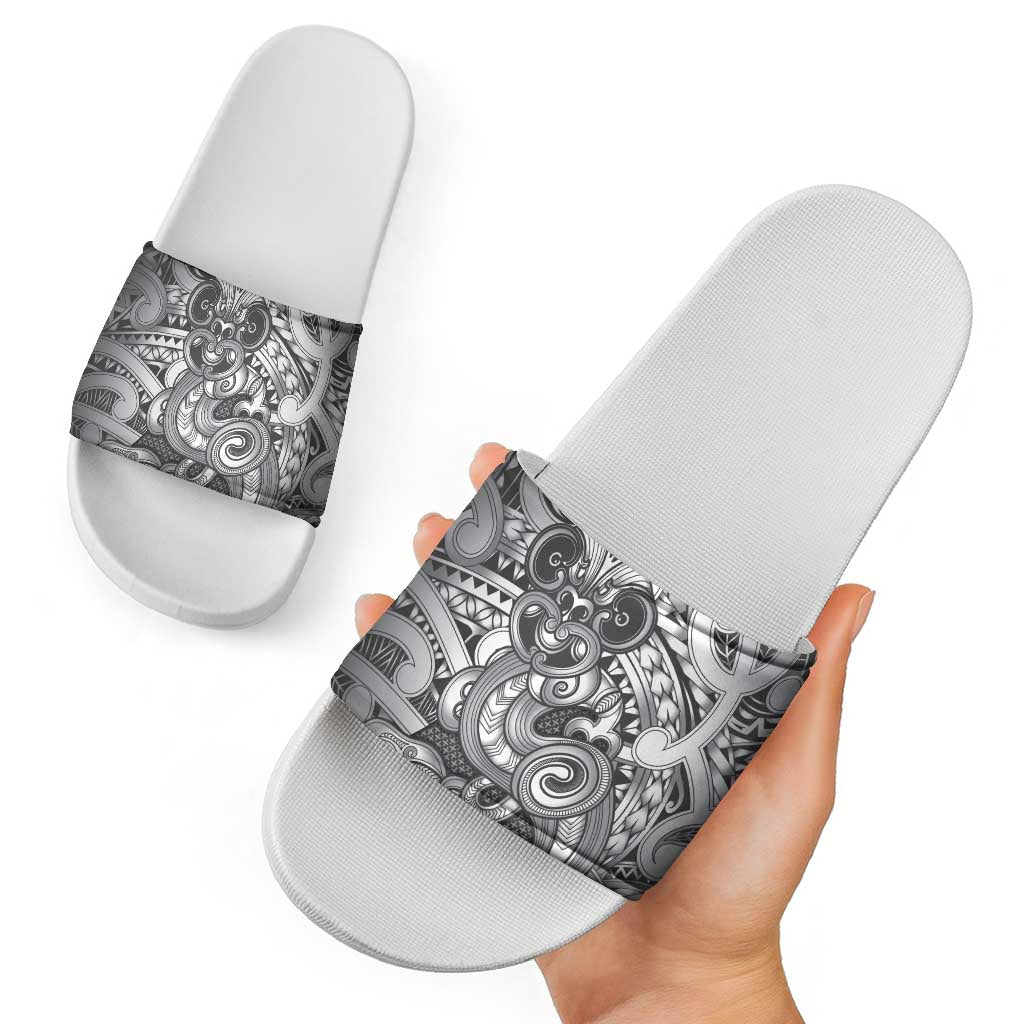 Aotearoa Maori Hei Tiki Slide Sandals Kiwikiwi Kowhaiwhai Puhoro Motif