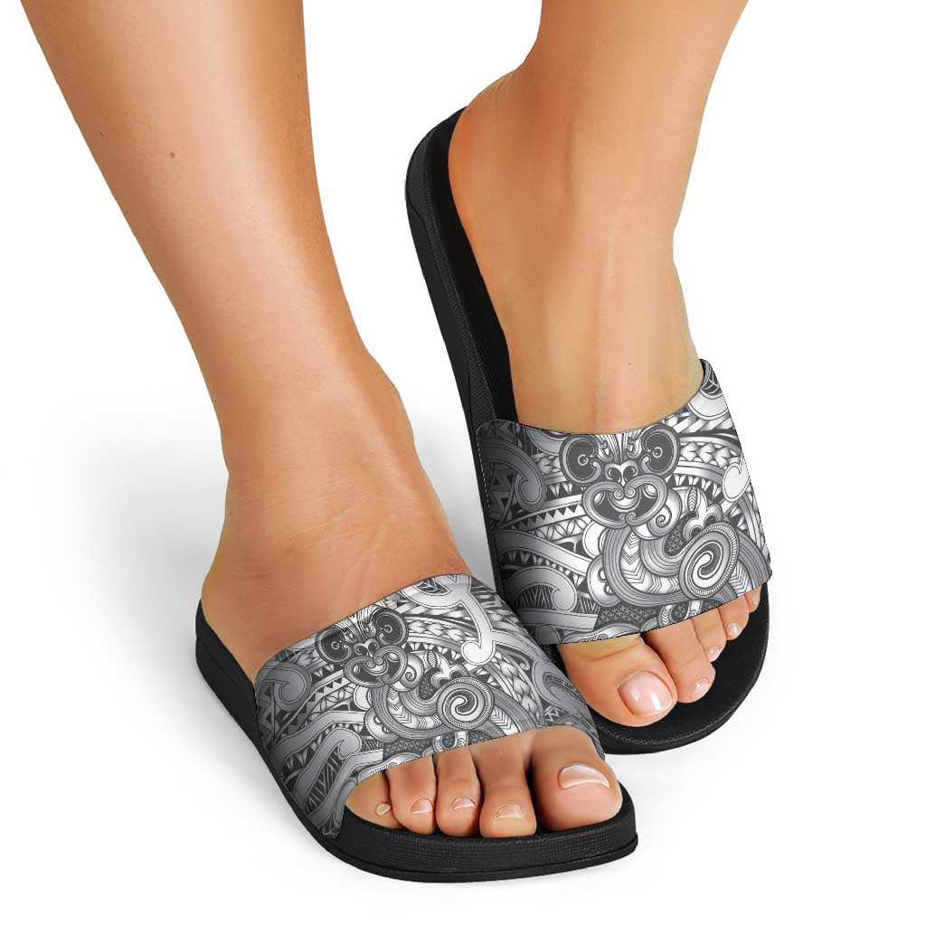 Aotearoa Maori Hei Tiki Slide Sandals Kiwikiwi Kowhaiwhai Puhoro Motif