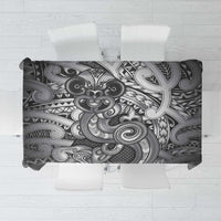 Aotearoa Maori Hei Tiki Tablecloth Kiwikiwi Kowhaiwhai Puhoro Motif LT9 Grey - Polynesian Pride