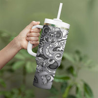 Aotearoa Maori Hei Tiki Tumbler With Handle Kiwikiwi Kowhaiwhai Puhoro Motif