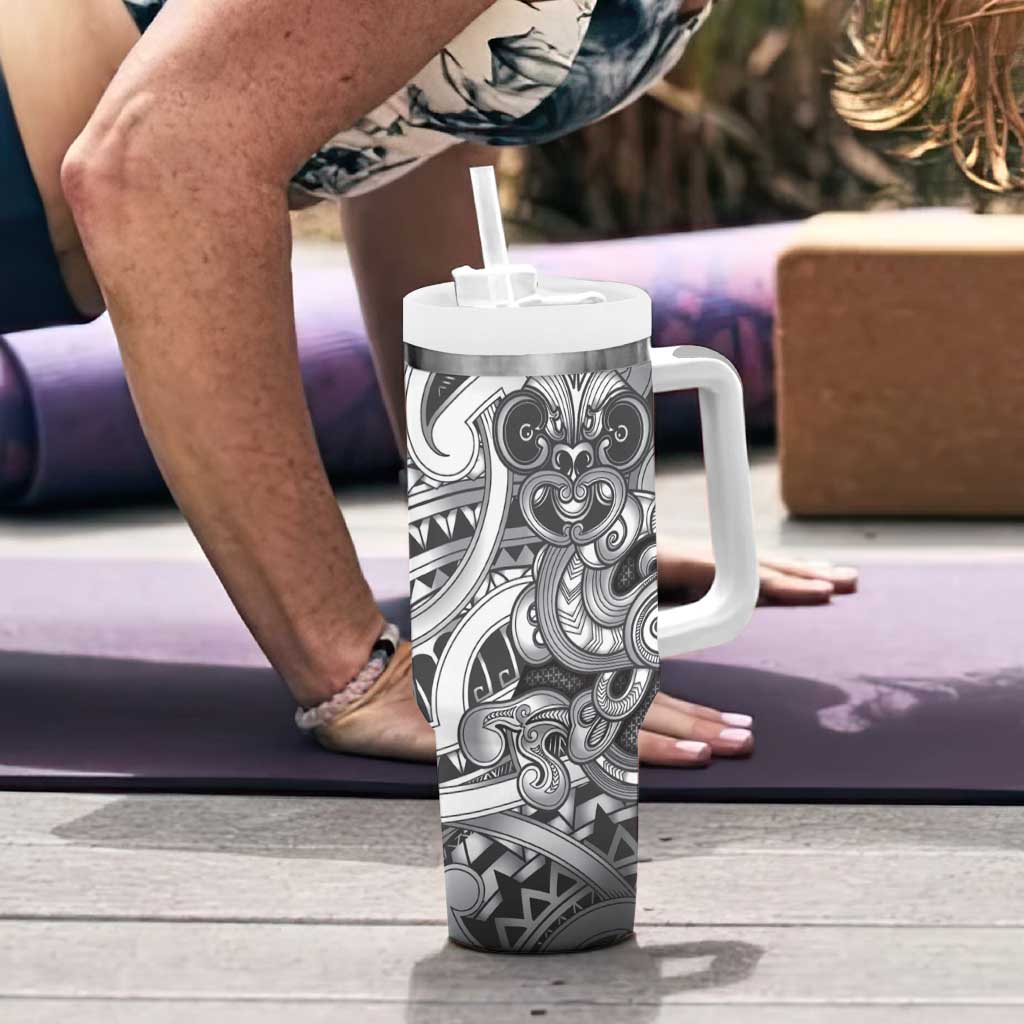 Aotearoa Maori Hei Tiki Tumbler With Handle Kiwikiwi Kowhaiwhai Puhoro Motif