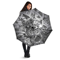 Aotearoa Maori Hei Tiki Umbrella Kiwikiwi Kowhaiwhai Puhoro Motif