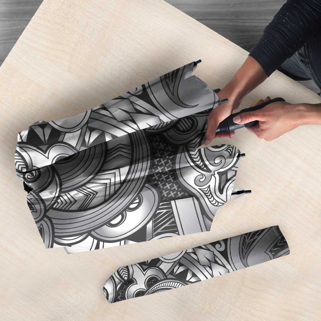 Aotearoa Maori Hei Tiki Umbrella Kiwikiwi Kowhaiwhai Puhoro Motif