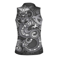 Aotearoa Maori Hei Tiki Women Sleeveless Polo Shirt Kiwikiwi Kowhaiwhai Puhoro Motif