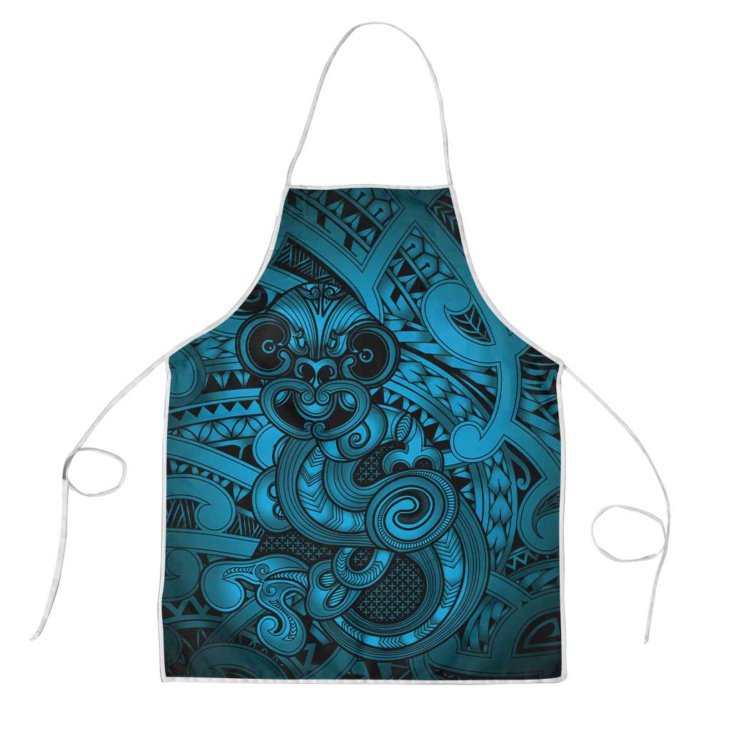 Aotearoa Maori Hei Tiki Apron Kikorangi Kowhaiwhai Puhoro Motif