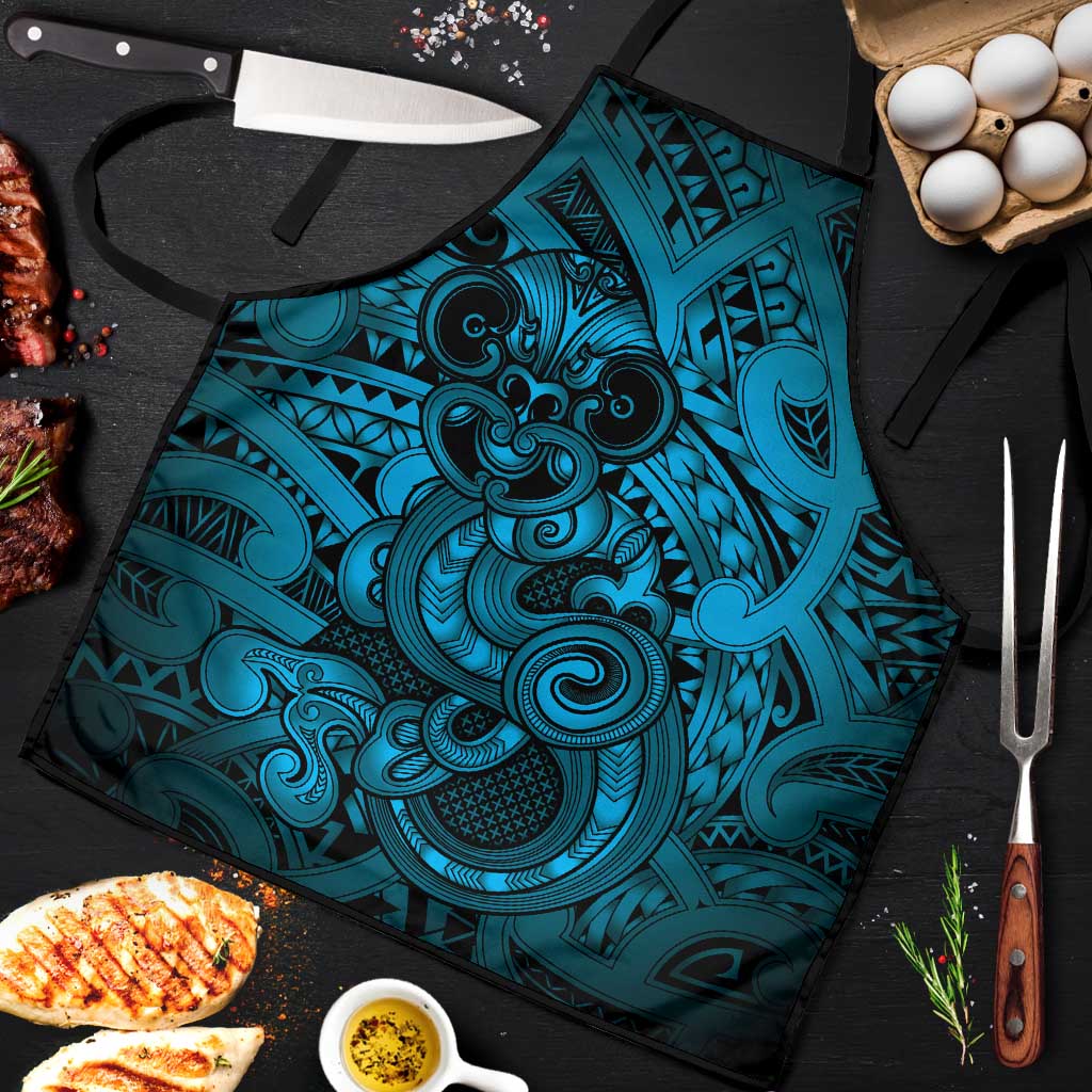 Aotearoa Maori Hei Tiki Apron Kikorangi Kowhaiwhai Puhoro Motif