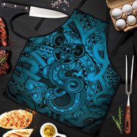 Aotearoa Maori Hei Tiki Apron Kikorangi Kowhaiwhai Puhoro Motif