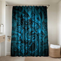 Aotearoa Maori Hei Tiki Bathroom Set Kikorangi Kowhaiwhai Puhoro Motif