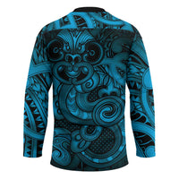 Aotearoa Maori Hei Tiki Hockey Jersey Kikorangi Kowhaiwhai Puhoro Motif