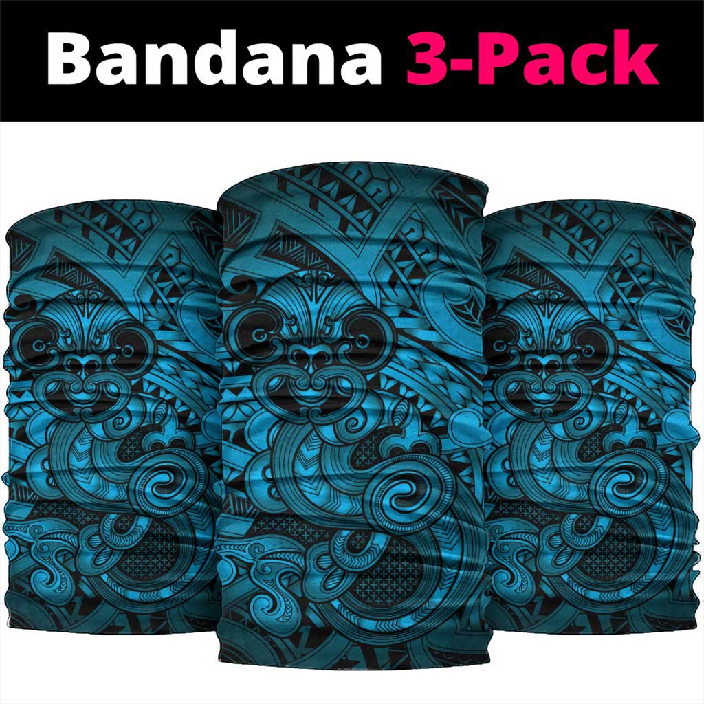 Aotearoa Maori Hei Tiki Neck Gaiter Kikorangi Kowhaiwhai Puhoro Motif