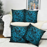 Aotearoa Maori Hei Tiki Pillow Cover Kikorangi Kowhaiwhai Puhoro Motif