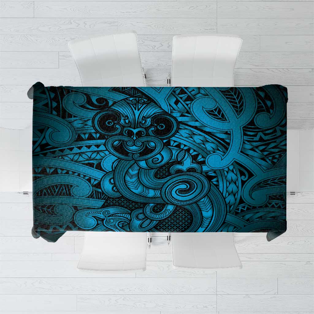 Aotearoa Maori Hei Tiki Tablecloth Kikorangi Kowhaiwhai Puhoro Motif