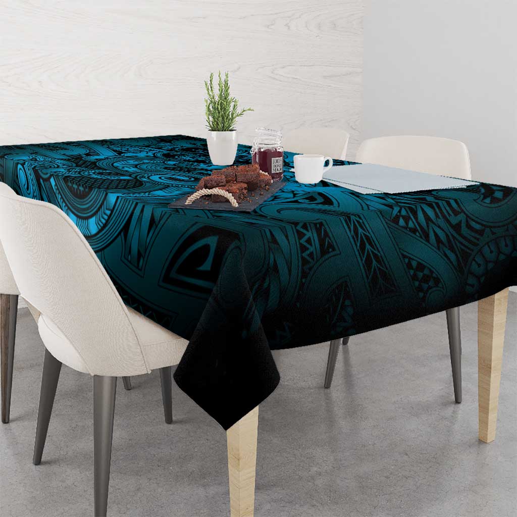 Aotearoa Maori Hei Tiki Tablecloth Kikorangi Kowhaiwhai Puhoro Motif