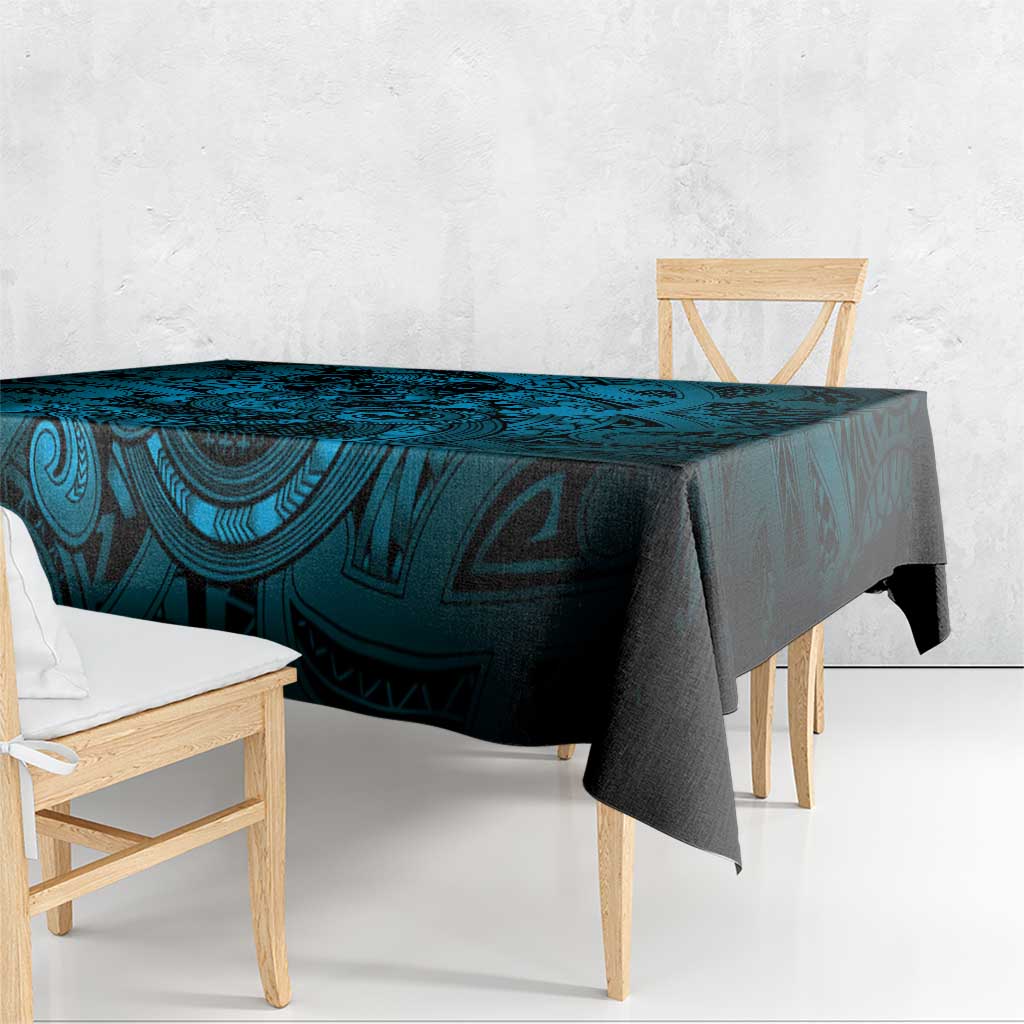 Aotearoa Maori Hei Tiki Tablecloth Kikorangi Kowhaiwhai Puhoro Motif