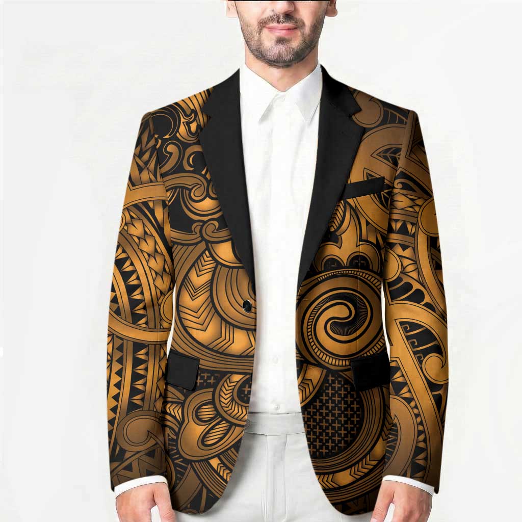 Aotearoa Maori Hei Tiki Blazer Koura Kowhaiwhai Puhoro Motif