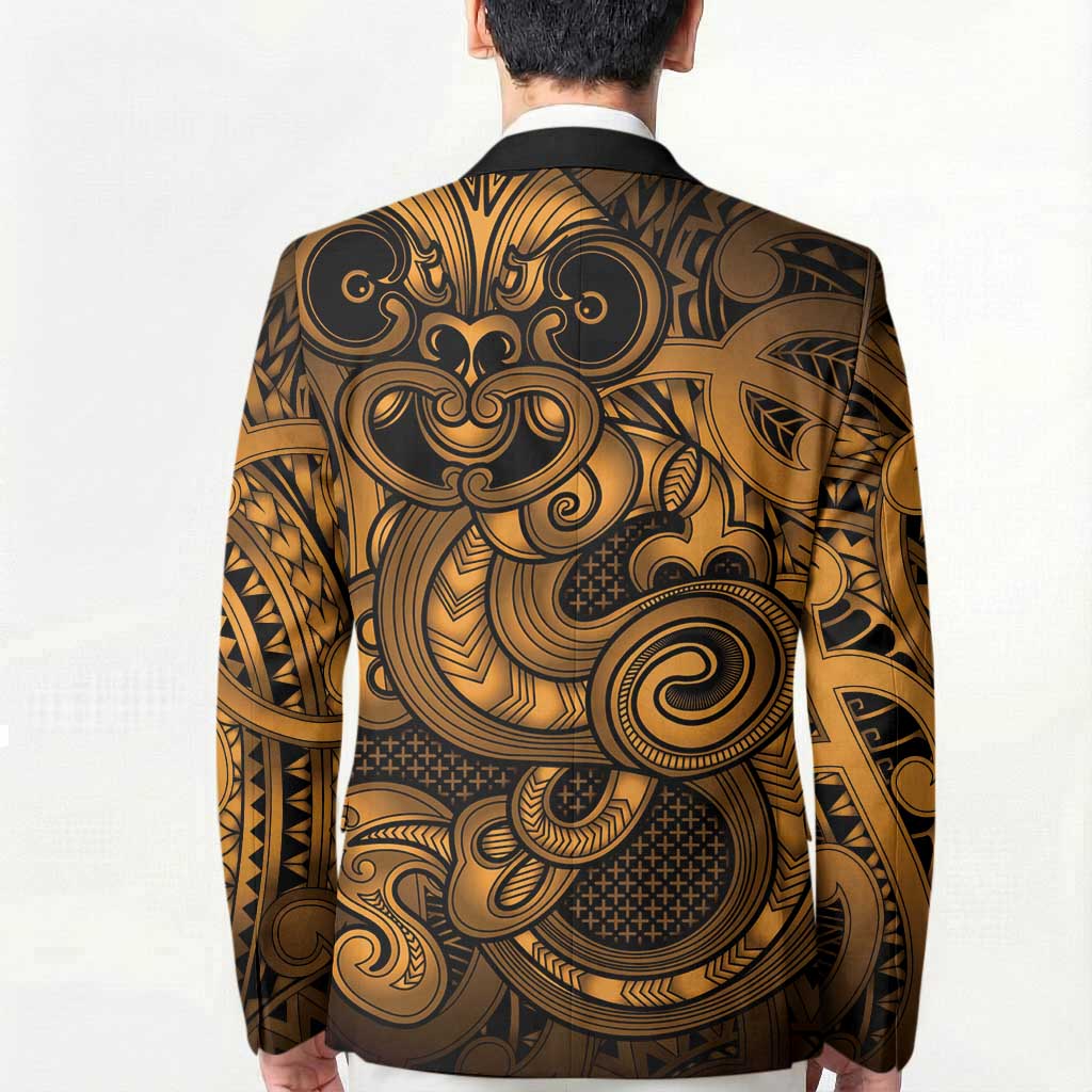 Aotearoa Maori Hei Tiki Blazer Koura Kowhaiwhai Puhoro Motif