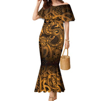 Aotearoa Maori Hei Tiki Family Matching Mermaid Dress and Hawaiian Shirt Koura Kowhaiwhai Puhoro Motif