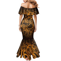 Aotearoa Maori Hei Tiki Family Matching Mermaid Dress and Hawaiian Shirt Koura Kowhaiwhai Puhoro Motif