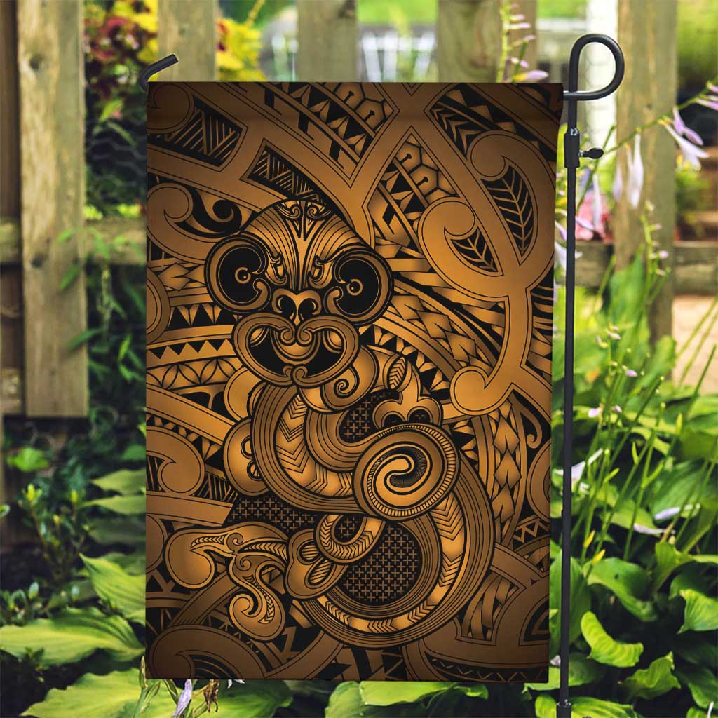 Aotearoa Maori Hei Tiki Garden Flag Koura Kowhaiwhai Puhoro Motif LT9 Garden Flag Gold - Polynesian Pride