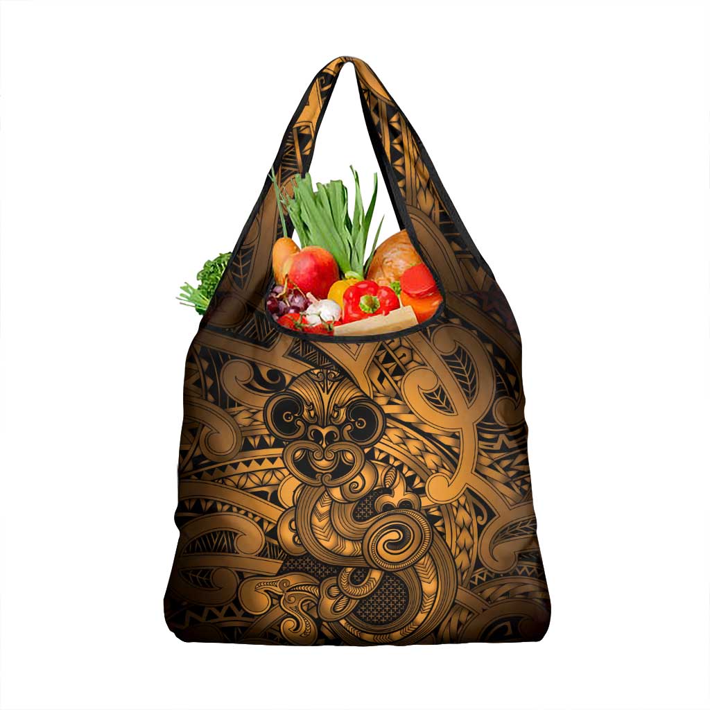Aotearoa Maori Hei Tiki Grocery Bag Koura Kowhaiwhai Puhoro Motif